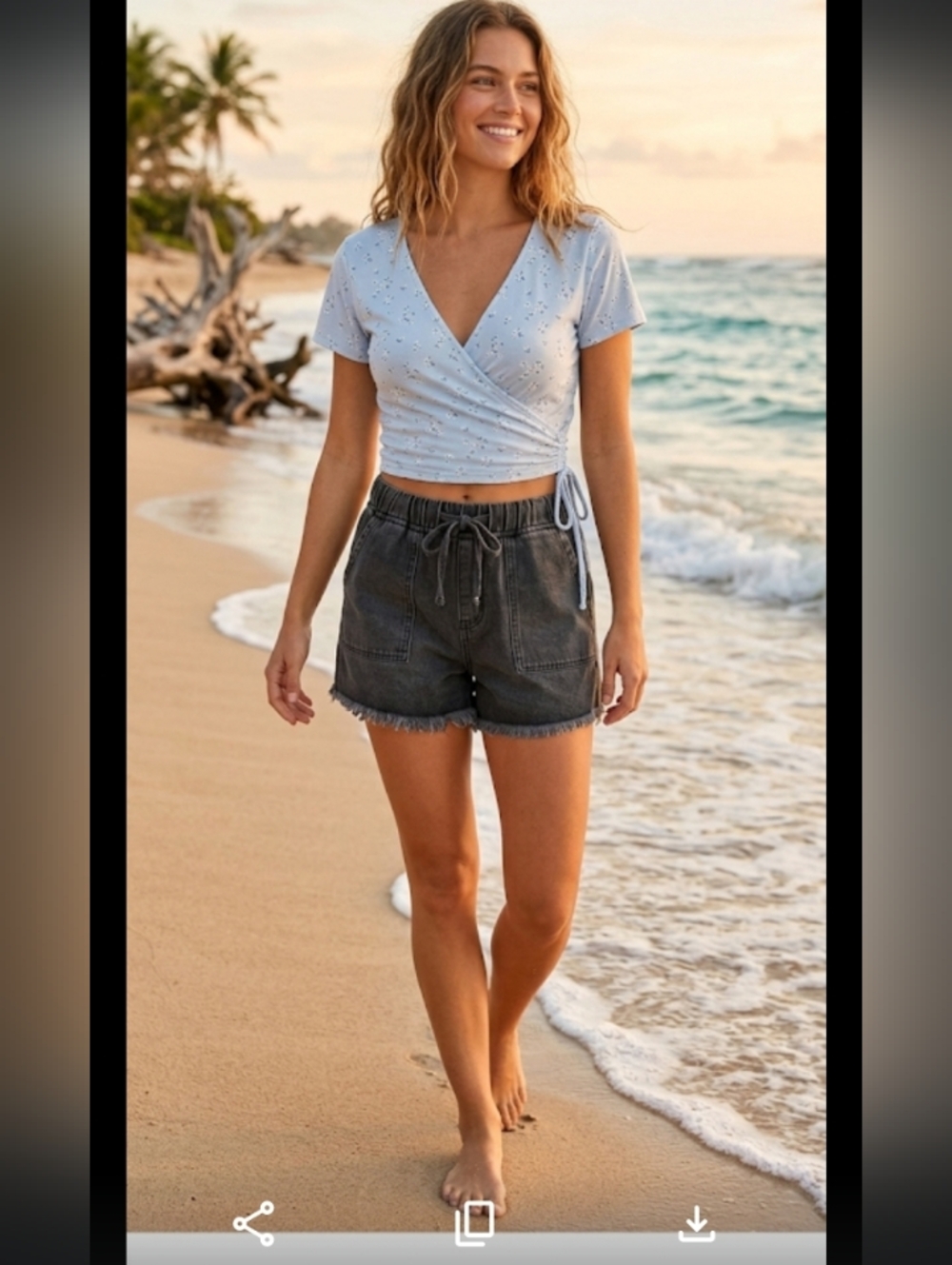 #98- High Rise Jean Shorts Elastic Waist, Faded Black 26-32" waist